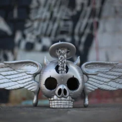 Skully - 2016 David Welker SILVER Statue Vinyl Sculpture